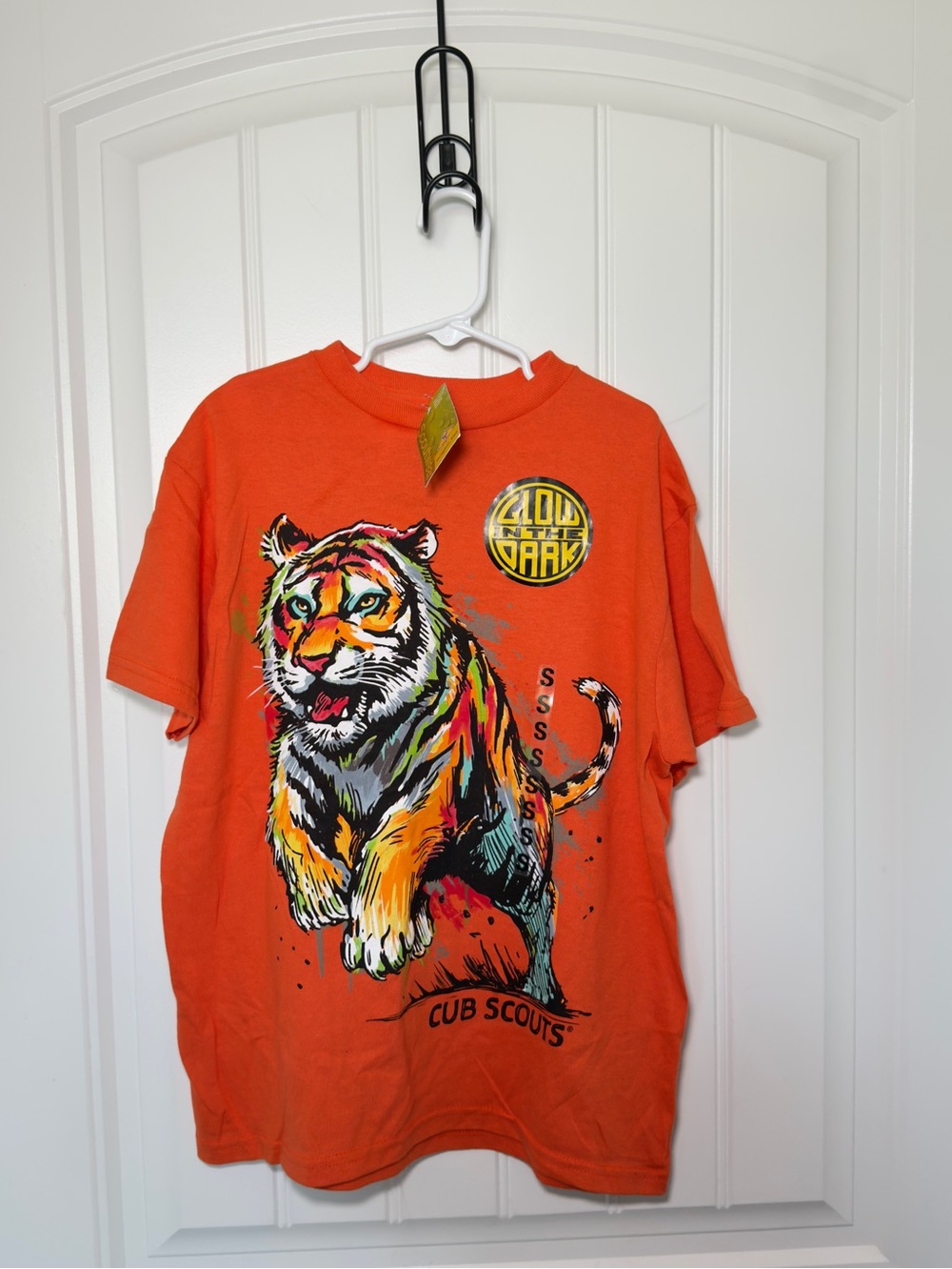 Vintage Boys Small Scouts Of America Tiger Cubs Orange T Shirt